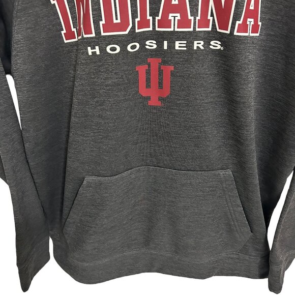 Indiana Hoosiers Pullover Hooded Sweatshirt Size Large Embroidered Charcoal - Picture 4 of 6